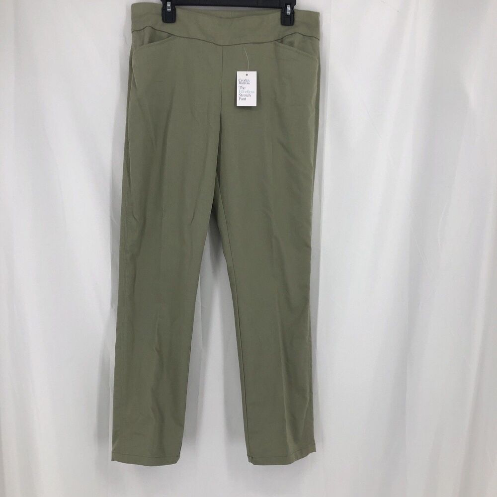 Croft & Barrow Effortless Olive Stretch Pull On Pants Womens  Size 12R